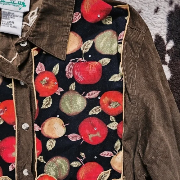 "QUACKER FACTORY " WOMEN'S 80'S/90'S CORDUROY TUNIC BUTTON UP- GREEN MOSS - Picture 4 of 5